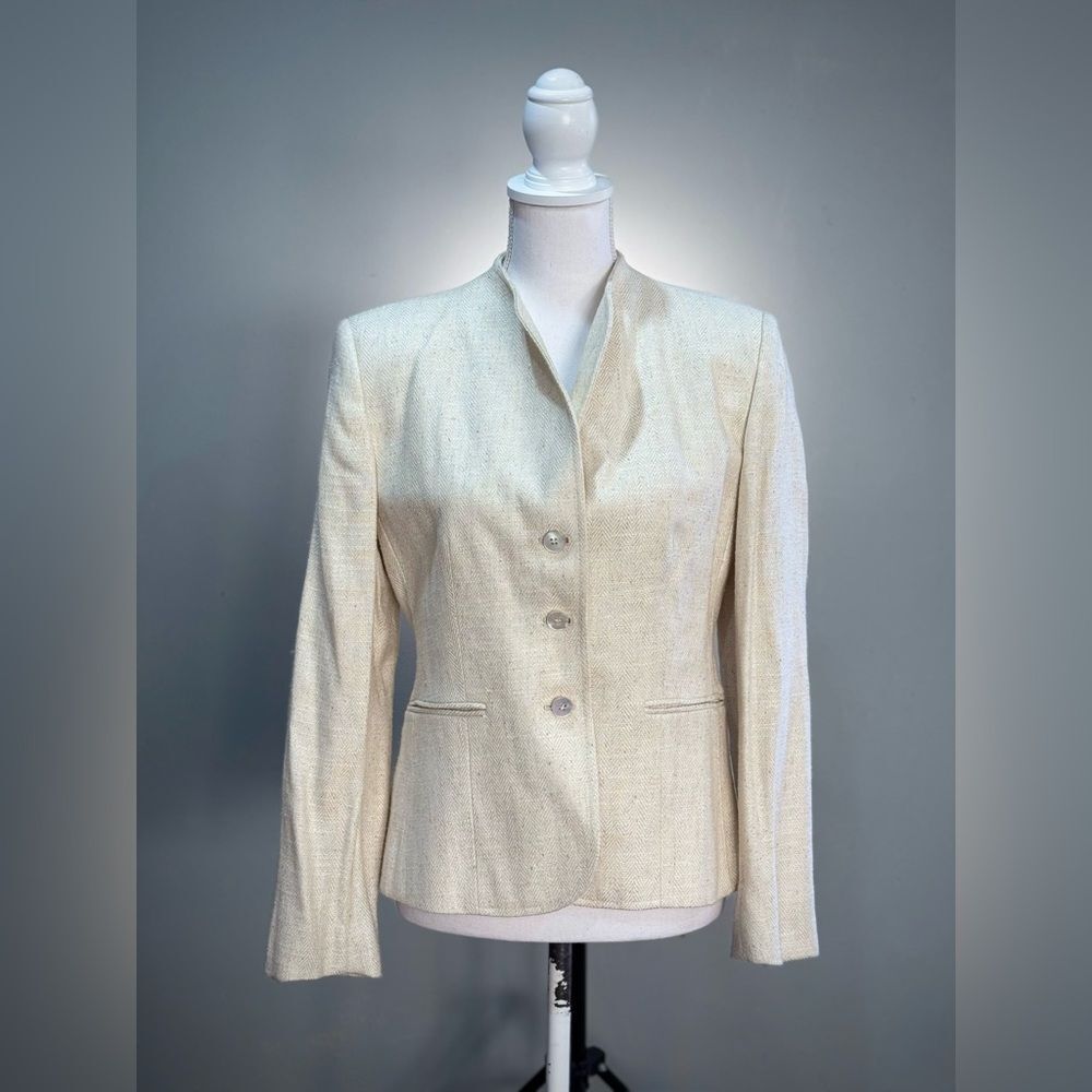 SALE! Cream Evan Picone Vintage Tweed Blazer Size 6 NWT